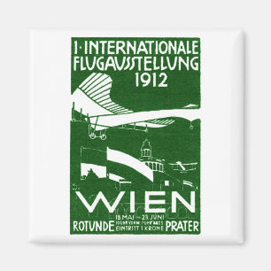 Imán Poster 1912 del salón aeronáutico de Viena