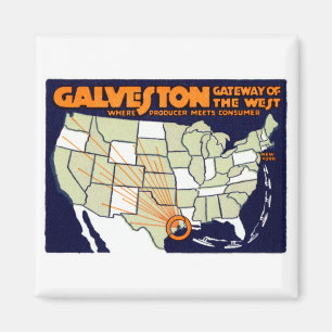 Imán Poster 1920 de Galveston Tejas