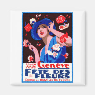 Imán Poster 1927 de la exhibición floral de Ginebra