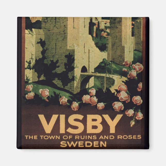 Imán Poster anunciando la ciudad de Visby, Suecia (colo (Frente)