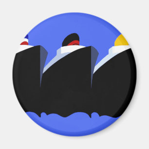 Imán Poster Art Deco de los buques de crucero de época