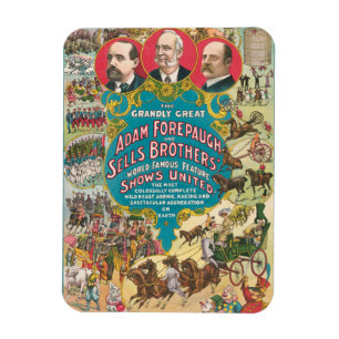 Imán Poster Circus Mostrando Muchas Escenas Circus