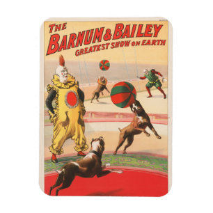 Imán Poster Circus Mostrando Payasos Con Perros Interpr