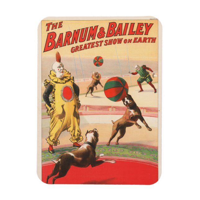 Imán Poster Circus Mostrando Payasos Con Perros Interpr (Vertical)