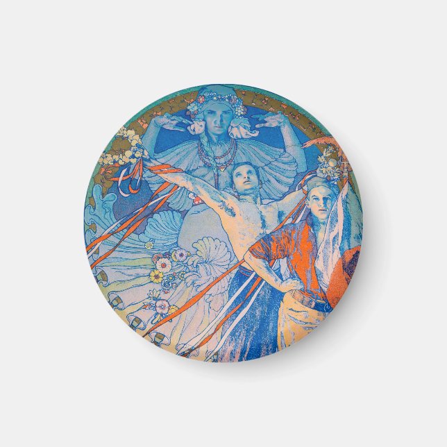 Imán Poster de Alphonse Mucha en el Festival Sokol (192 (Frente)