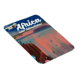 Imán Póster de aventura de cascada africana