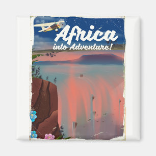 Imán Póster de aventura de cascada africana