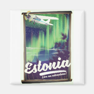 Imán Póster de aventura de las luces del norte de Eston