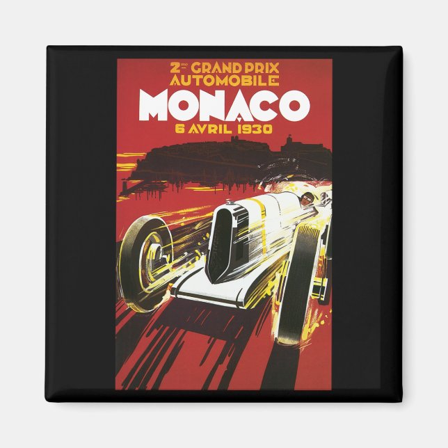 Imán Poster de Carrera de Viaje de Mónaco (Frente)
