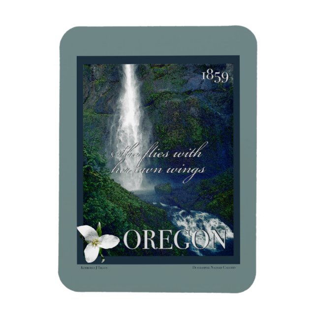 Imán Poster de Cascada de Oregon (Vertical)