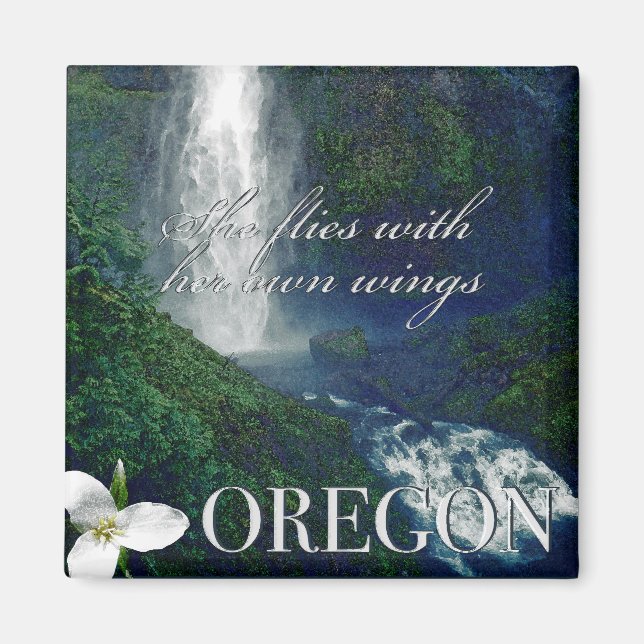Imán Poster de Cascada de Oregon (Frente)