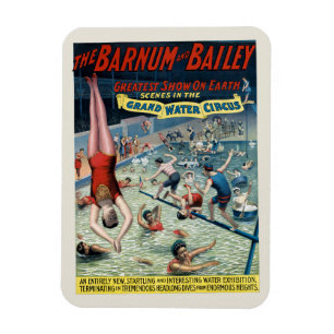 Imán Poster de circo vintage de Barnum y Bailey
