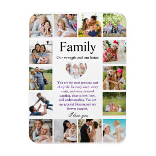 Imán Póster de Collage de Fotos Familiares Personalizad
