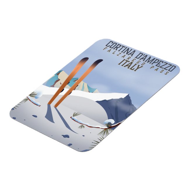 Imán Poster de esquí Cortina d'Ampezzo Italia Imprimir (Lado Izquierdo)