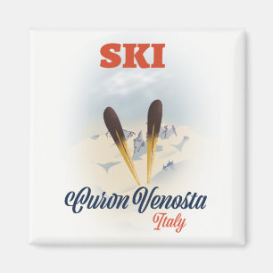 Imán Poster de esquí de Curon Venosta Italia