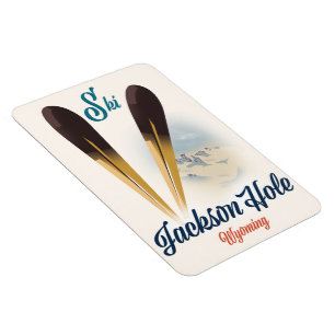 Imán Póster de esquí de Jackson Hole Wyoming
