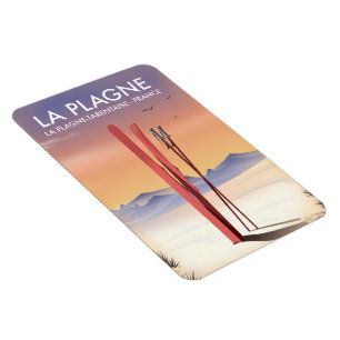 Imán Póster de esquí de La Plagne, La Plagne-Tarentaise