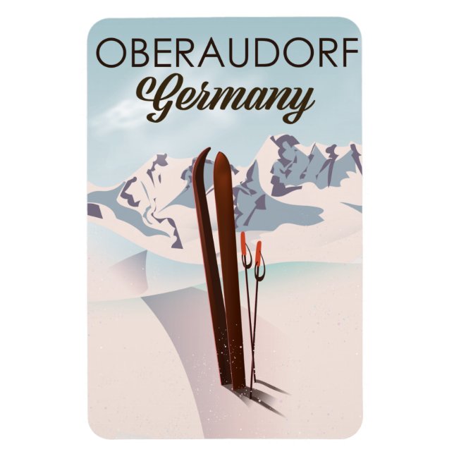 Imán Poster de esquí de Oberaudorf Alemania (Vertical)