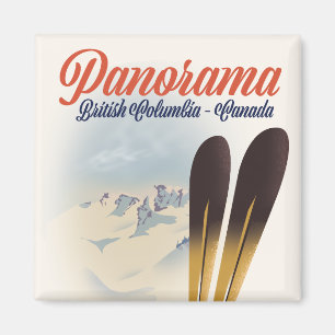 Imán Poster de esquí de Panorama British Columbia Canad
