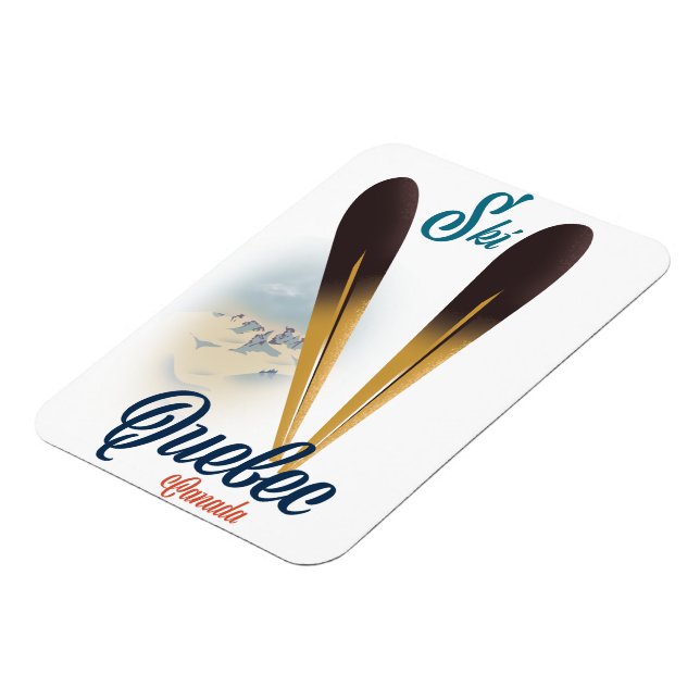 Imán Poster de esquí de Quebec Canadá (Lado Izquierdo)