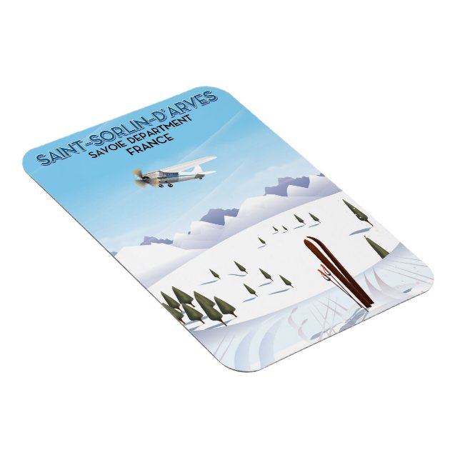 Imán Poster de esquí de Saint-Sorlin d'Arves France (Lado Derecho)