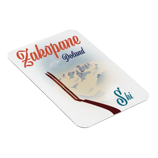 Imán Poster de esquí de Zakopane Polonia (Lado Derecho)