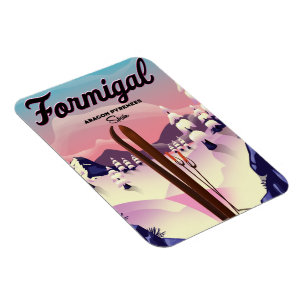 Imán Poster de esquí Formigal Aragon España.