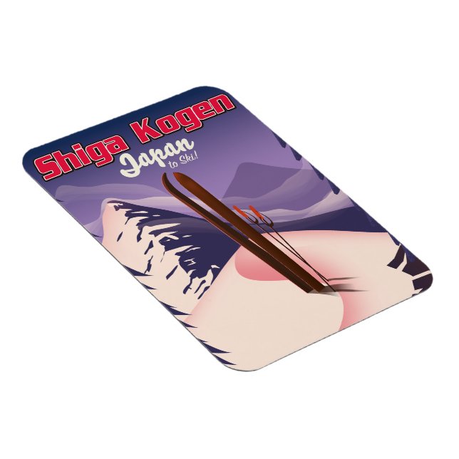 Imán poster de esquí shiga kogen japan (Lado Derecho)