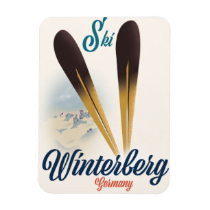 Imán Poster de esquí Winterberg Alemania de estilo vint