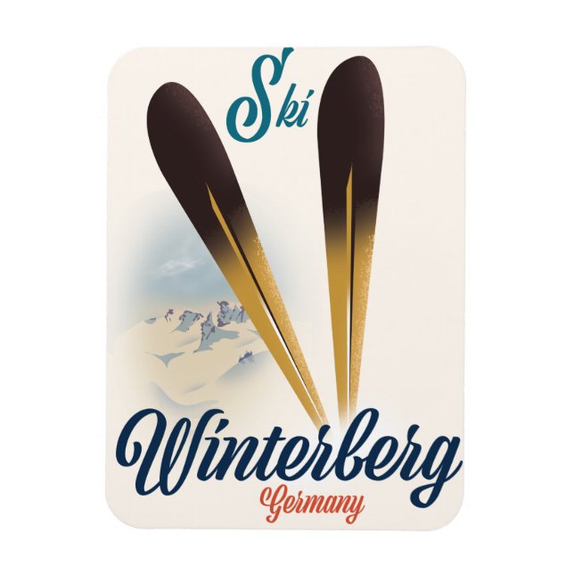 Imán Poster de esquí Winterberg Alemania de estilo vint (Vertical)