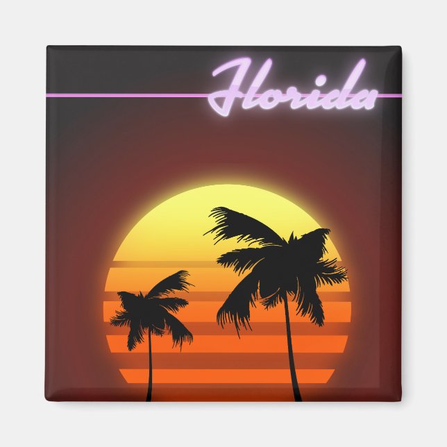 Imán Poster de Florida Sunset 1984 (Frente)