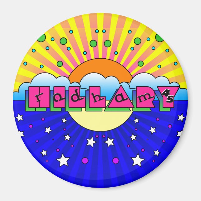 Imán Poster de la celebración de Hillary Style cósmico (Frente)