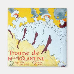 Imán Póster de la chica bailando amarilla de Toulouse L