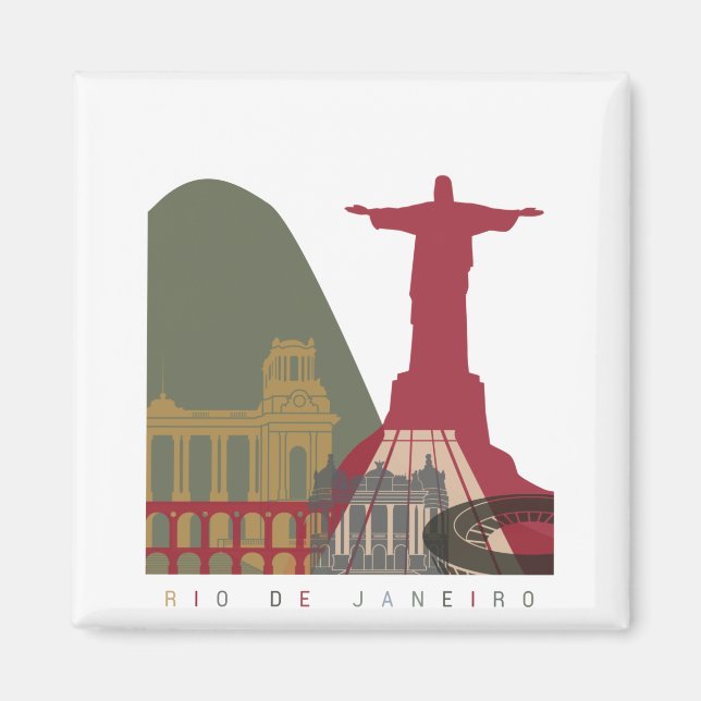 Imán Poster de la línea aérea de Río de Janeiro (Frente)