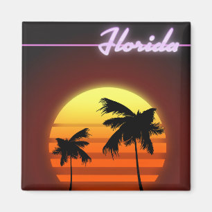 Imán Póster de la puesta de sol de Florida 1984
