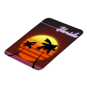 Imán Póster de la puesta de sol de Florida 1984