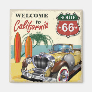 Imán poster de la ruta 66 "Bienvenidos a California" re