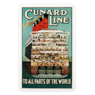 Imán poster de línea de lujo Cunard de barco de vapor,