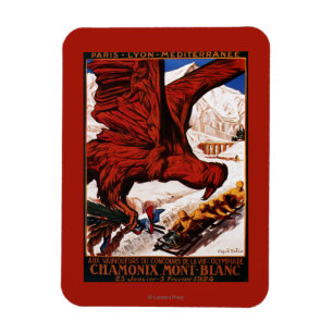 Imán poster de los Juegos Olímpicos de Invierno de 1924