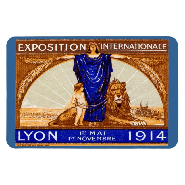 Imán poster de Lyon International Expo 1914 (Horizontal)