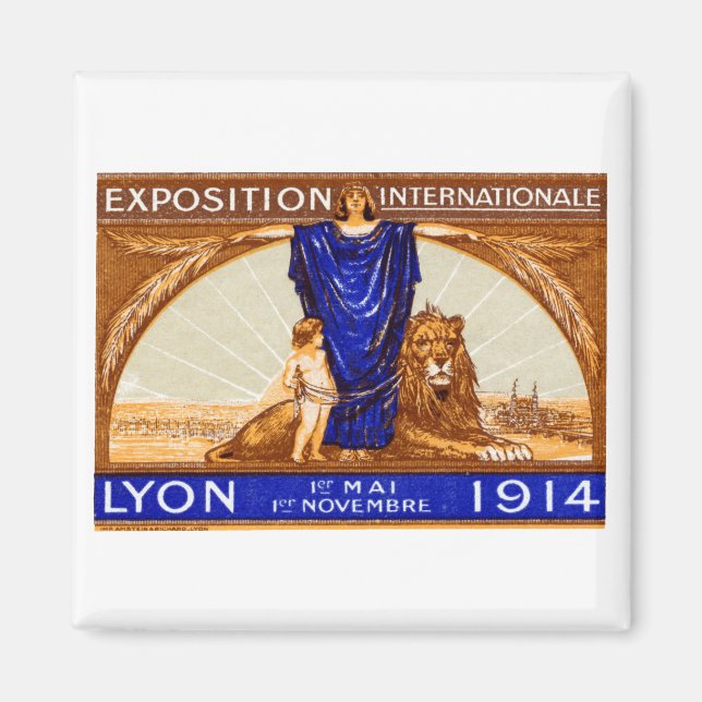 Imán poster de Lyon International Expo 1914 (Frente)
