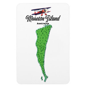 Imán Póster de mapa de la Isla Moreton Australia