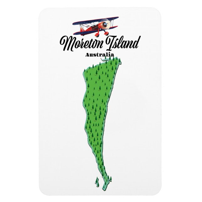 Imán Póster de mapa de la Isla Moreton Australia (Vertical)