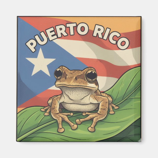 Imán Póster de Orgullo Retro Boricua (Frente)