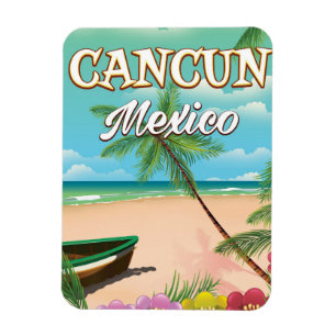 Imán Poster de playa de Cancún México