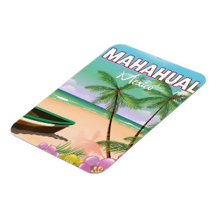Imán Póster de playa mexicana de Mahahual