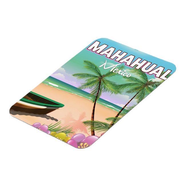 Imán Póster de playa mexicana de Mahahual (Lado Izquierdo)