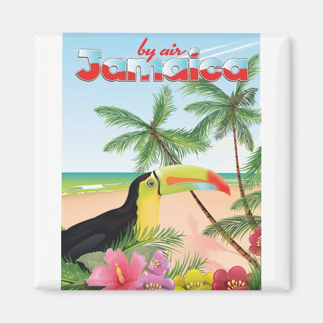 Imán Poster de playa toscano de Jamaica (Frente)