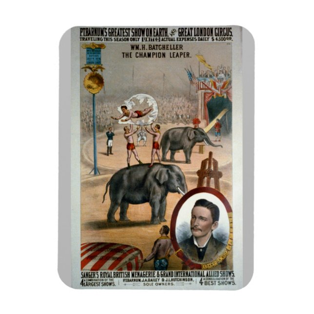 Imán Poster de publicidad de época - Circo de Londres (Vertical)