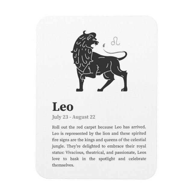 Imán Poster de Rótulo Leo Zodiac (Vertical)